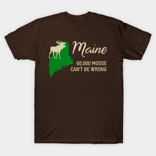 Maine: 60,000 Moose Can't Be Wrong T-Shirt by donovanh